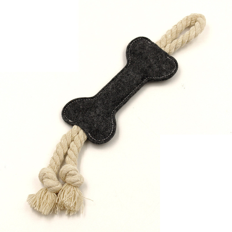 Felt dog toy bone shape strong chewer safe non-toxic