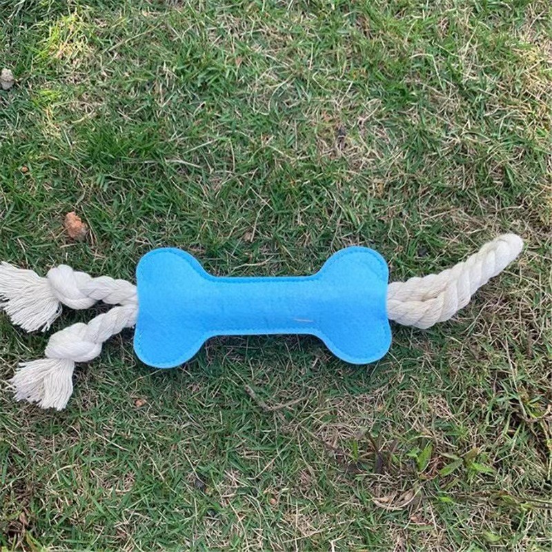Portable felt dog toy bone shape outdoor use