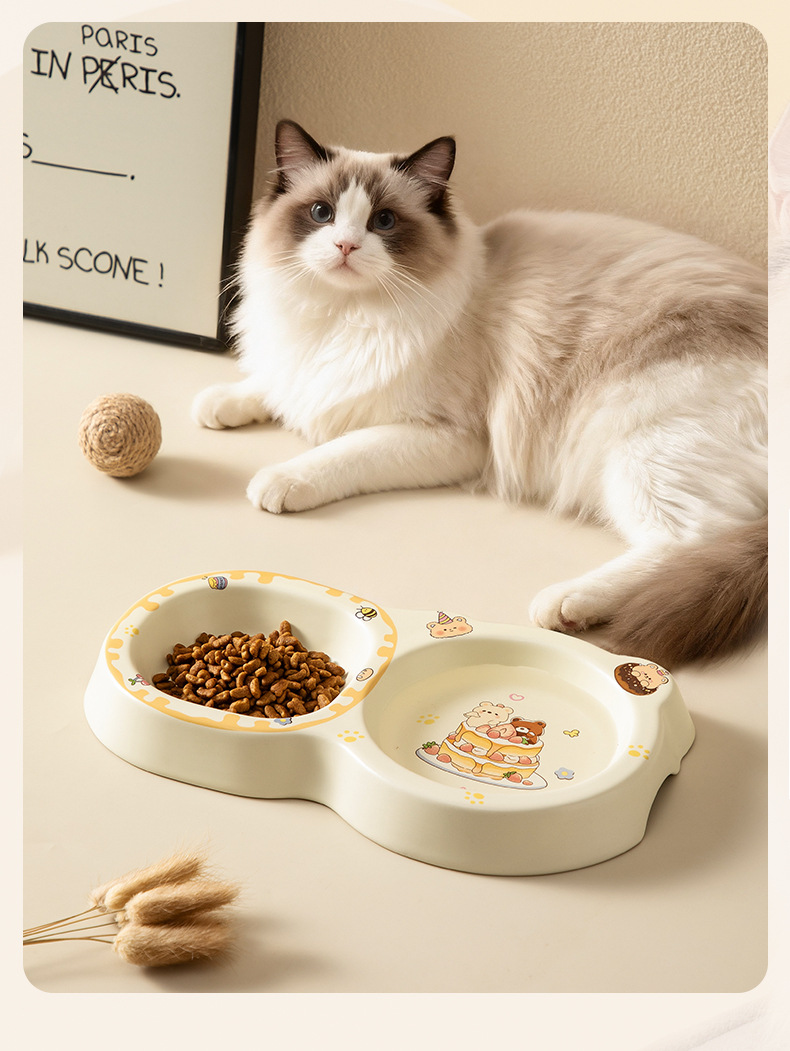 Rocket bowl ceramic dog cat food bowl anti-tip design