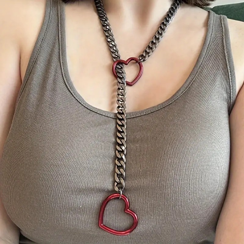 Adjustable Slide Chain Heart Necklace Jewelry 3