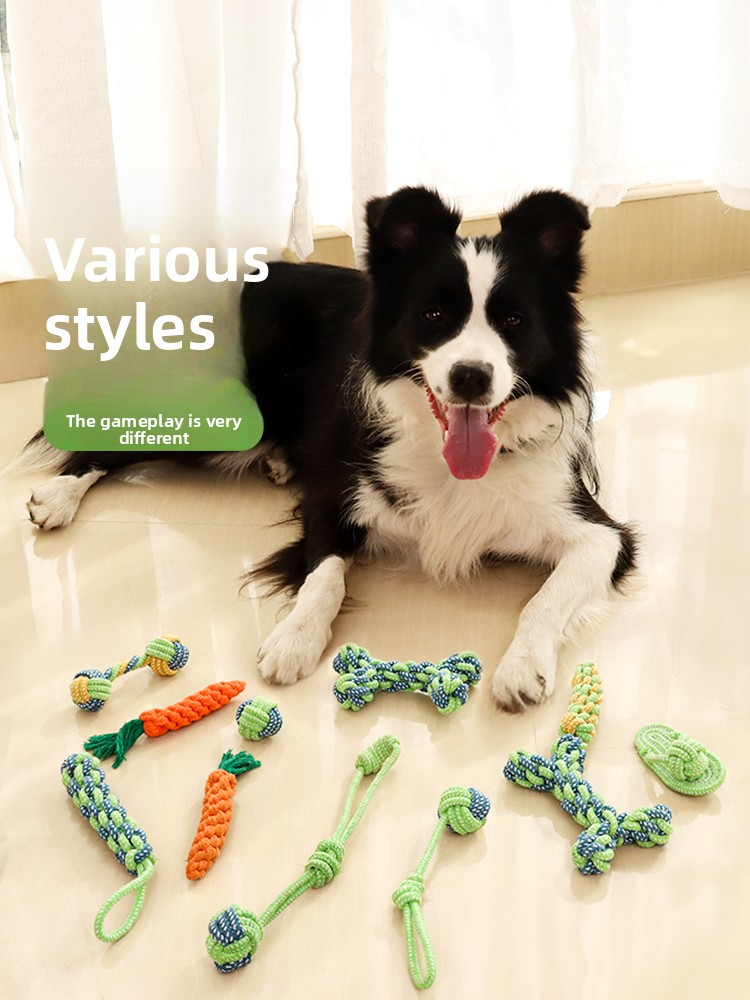 Dog chew toy set cotton rope for powerful chewers