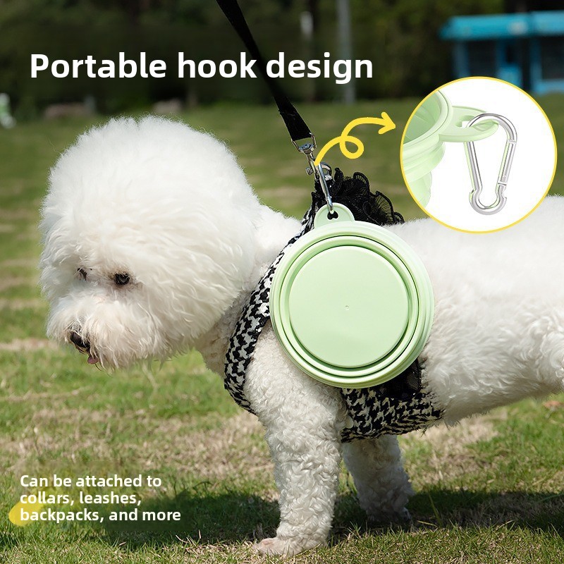 Foldable silicone dog bowl 350ml 1000ml size options