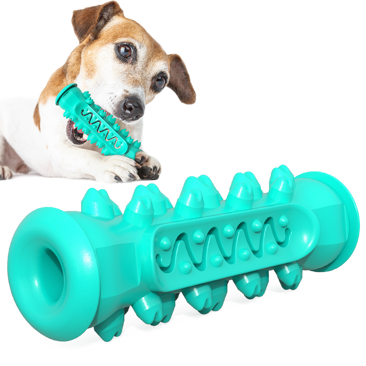 TPR hard rubber dog chew toy aggressive chewer dental health