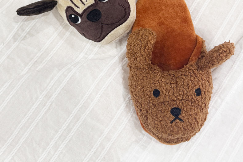 Realistic plush dog toy product overview