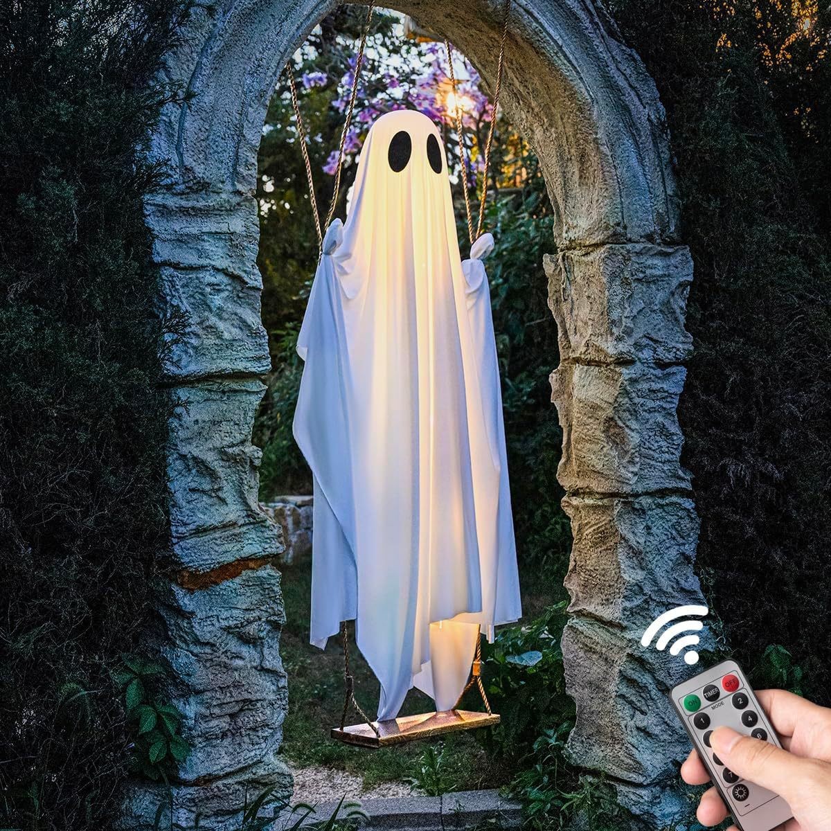 Halloween Large Glowing Swing Ghost Decoration - product details