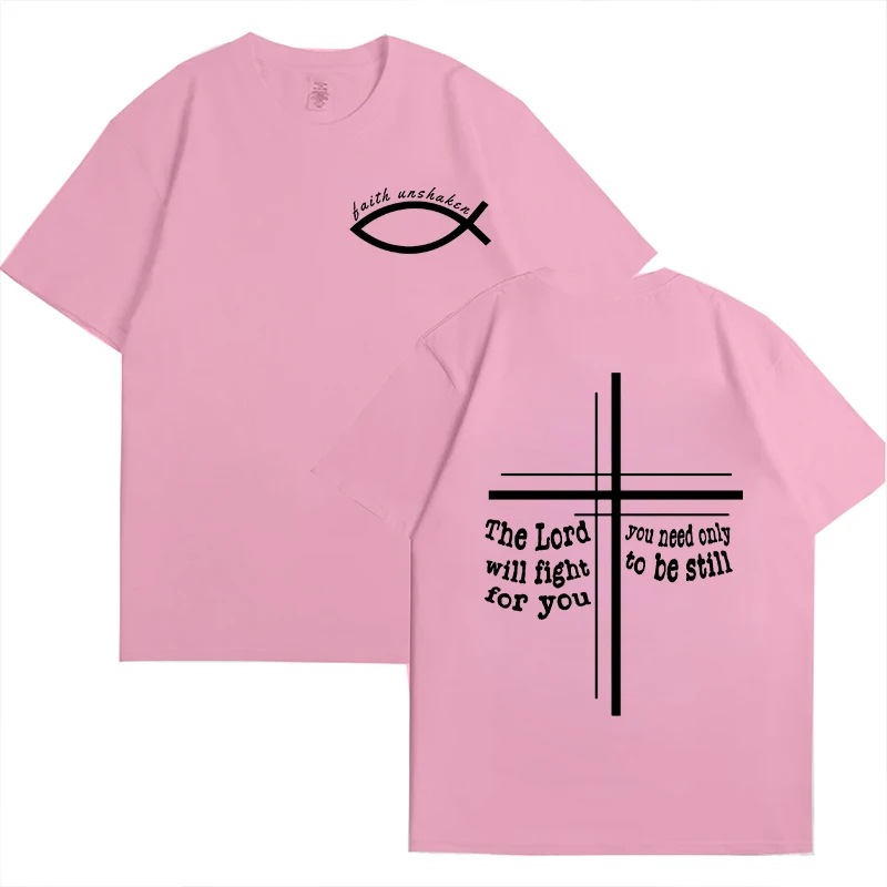 The Lord Will Fight For You | Letter-print T-shirt