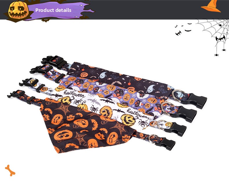 Halloween Pet Bandana Collar - Adjustable - Cloth - product details