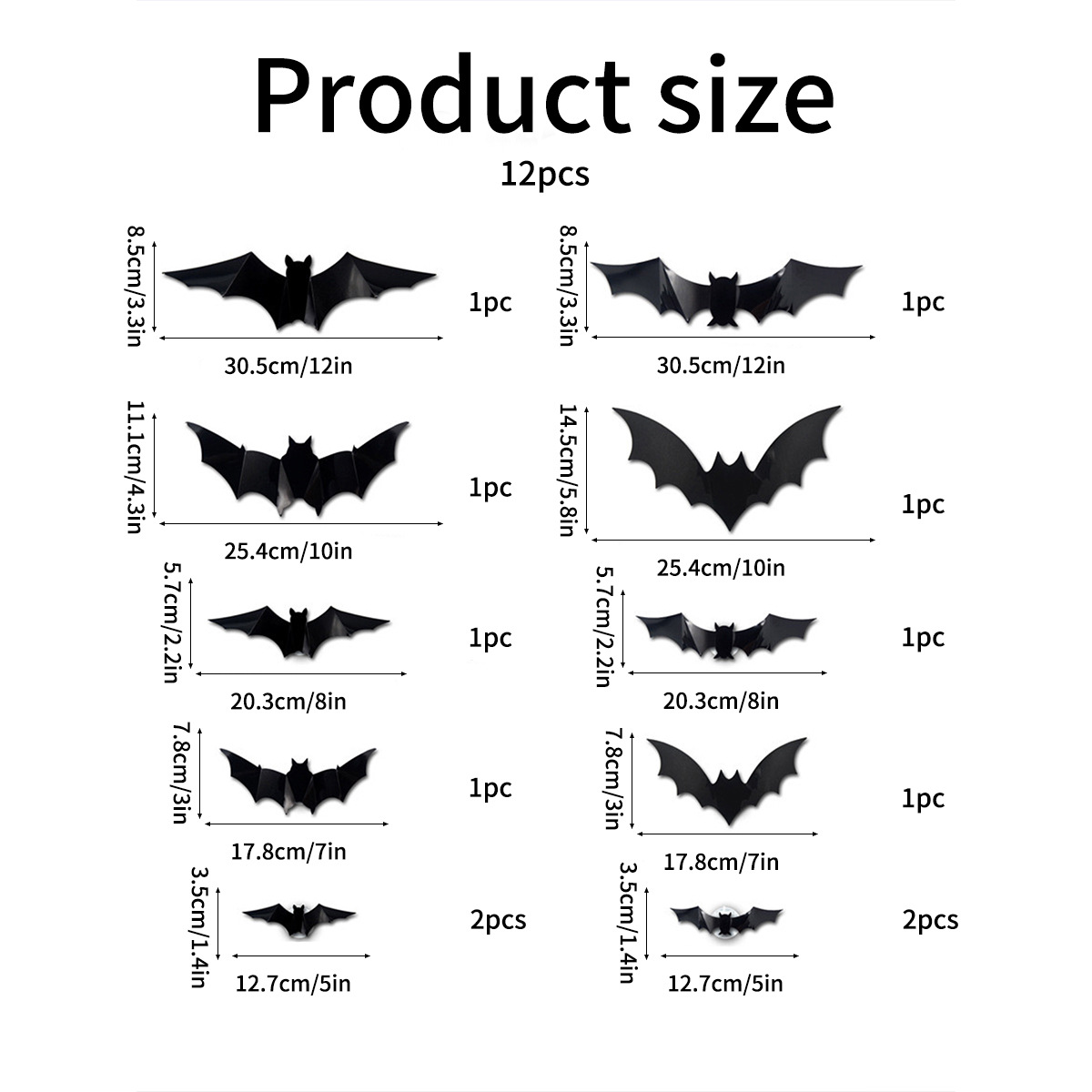 Halloween Flashing LED Bat Wall Stickers - PVC - product details