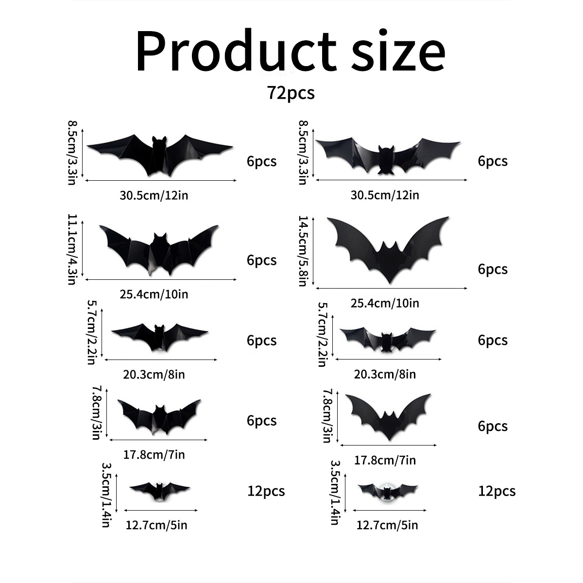 Halloween Flashing LED Bat Wall Stickers - PVC - product details