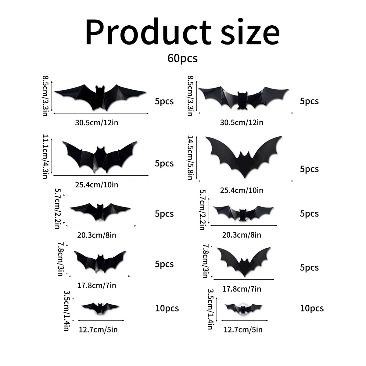 Halloween Flashing LED Bat Wall Stickers - PVC - product details