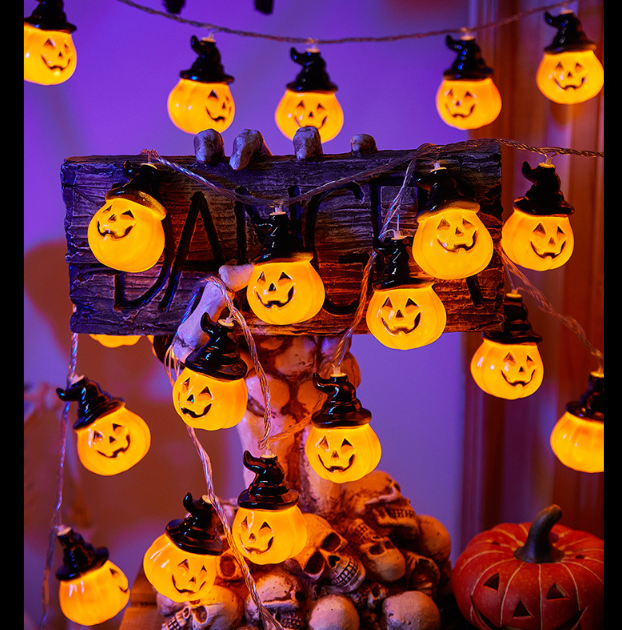 Halloween Pumpkin and Maple Leaf LED String Lights - PVC - product details