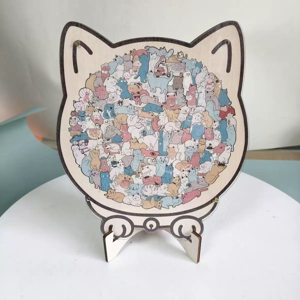 135-Piece Wooden Cat Jigsaw Puzzle – Illustrated Styles – image 4