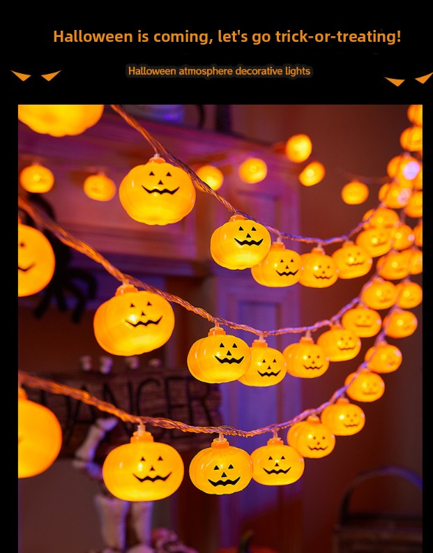 Halloween Pumpkin and Maple Leaf LED String Lights - PVC - product details