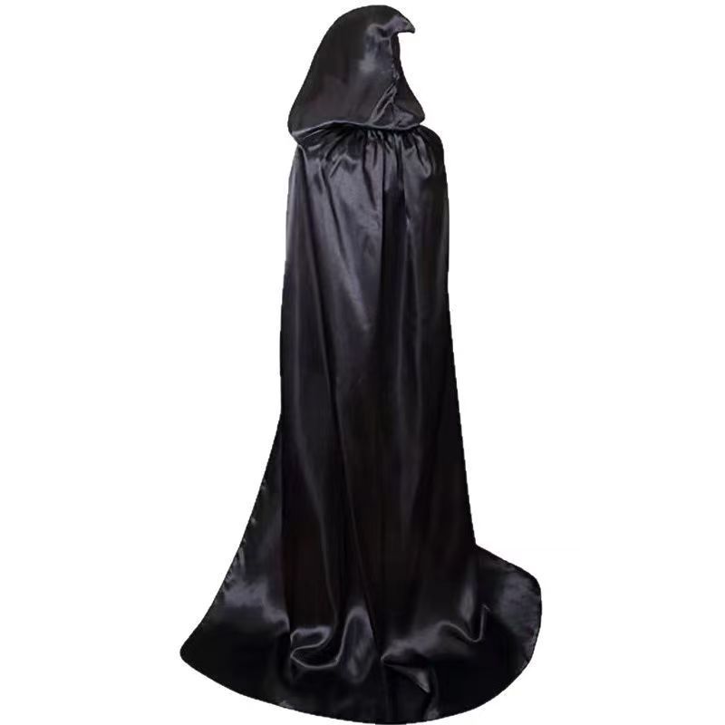 Adult Grim Reaper Hooded Cape - Halloween Costume - Satin - product details