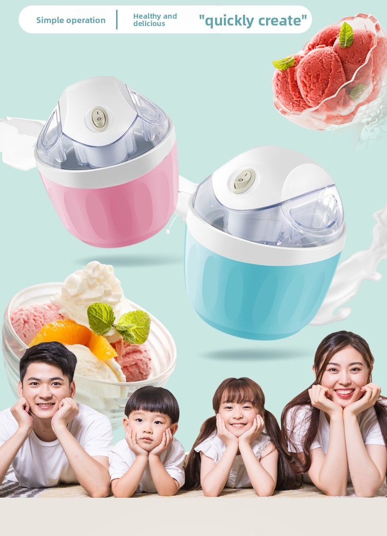 Mini Electric Ice Cream Maker — 500 ml Compact Soft-Serve Maker for Home, 15 W