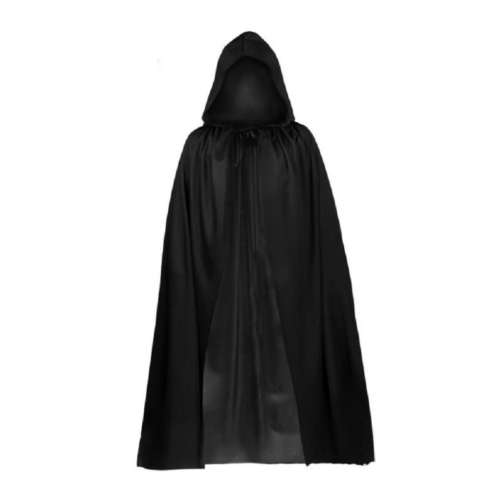 Adult Grim Reaper Hooded Cape - Halloween Costume - Satin - product details