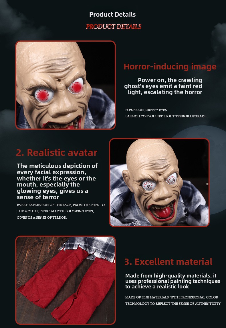 Halloween Sound-Activated Crawling Ghost Decoration - product details