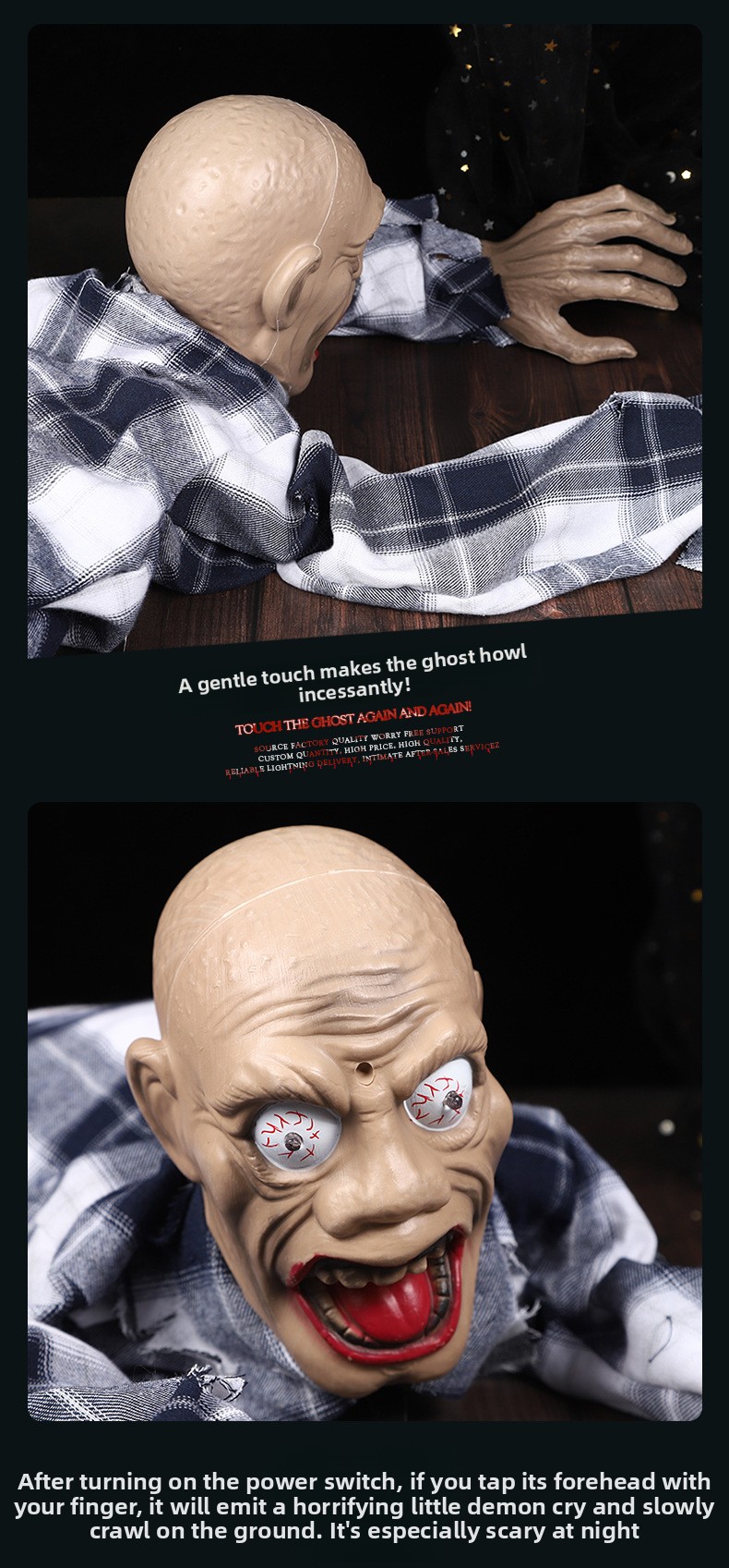 Halloween Sound-Activated Crawling Ghost Decoration - product details