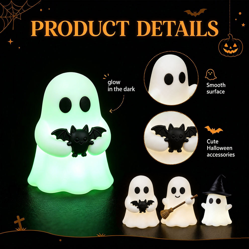 Glowing Halloween Ghost Desktop Ornament - PVC - product details