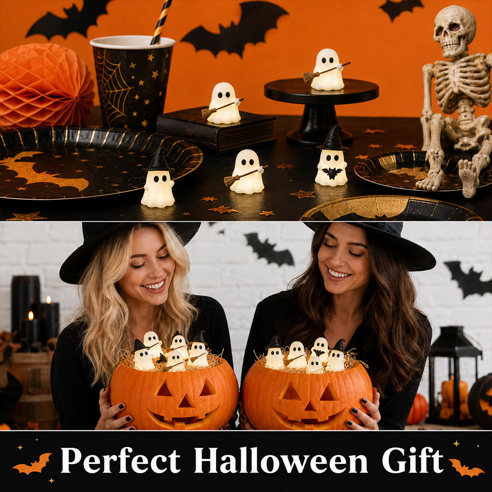 Glowing Halloween Ghost Desktop Ornament - PVC - product details