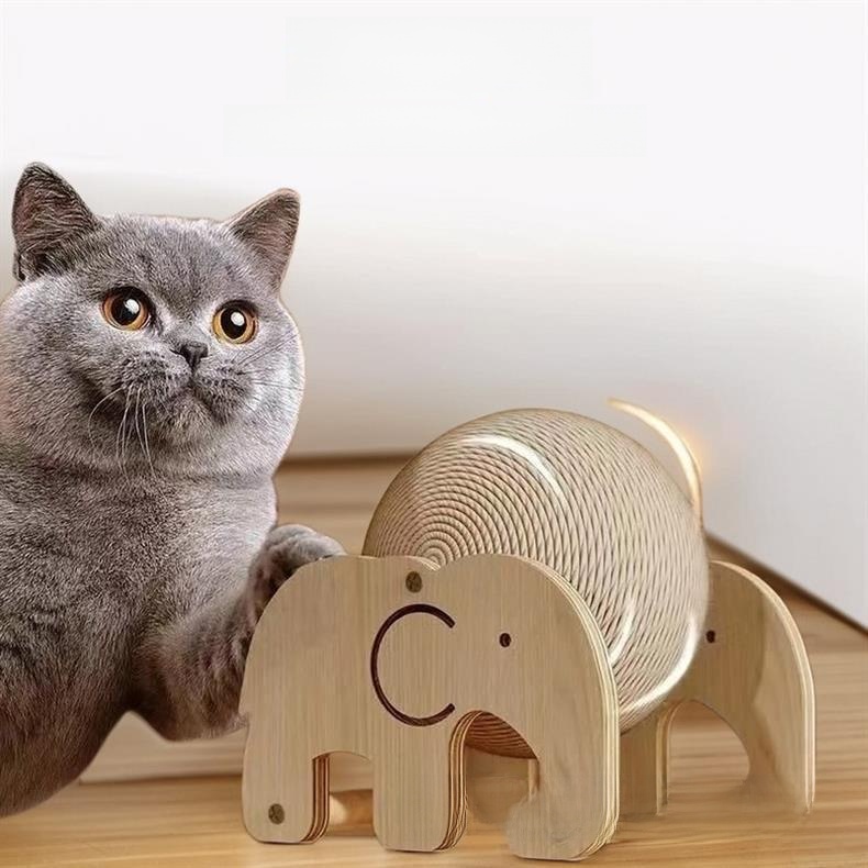 Rascador para gatos con pelota y base decorativa: imagen adicional