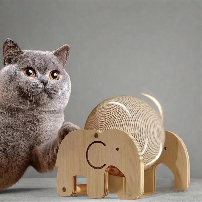 Rascador para gatos con pelota y base decorativa: imagen adicional