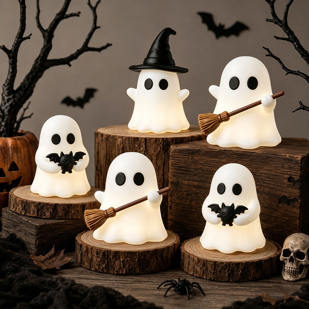 Glowing Halloween Ghost Desktop Ornament - PVC - product details