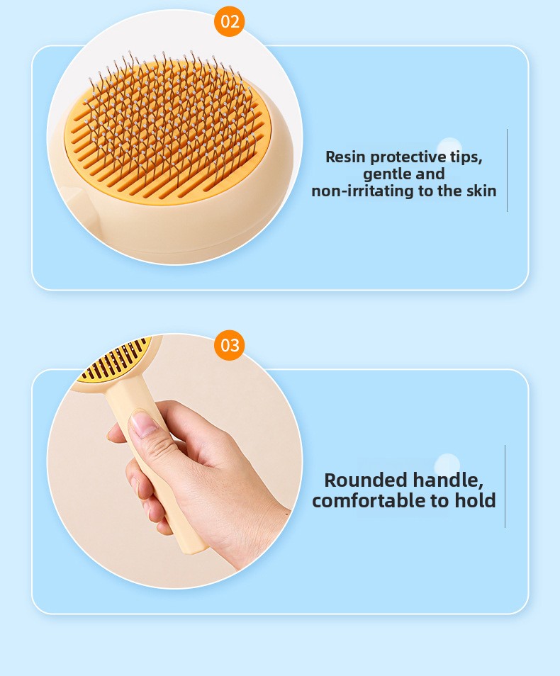 Cepillo autolimpiante para gatos con púas de acero: imagen adicional