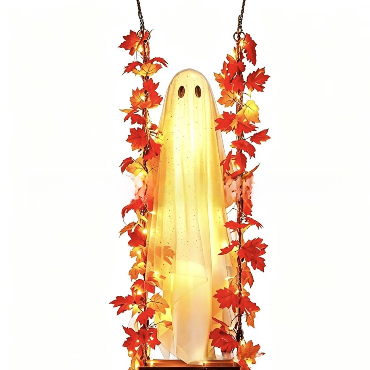 LED Illuminated Halloween Ghost Hanging Decoration - Fabric - product details