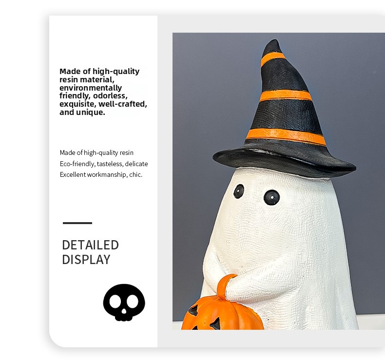 Halloween Ghost Pumpkin Resin Decorations - product details