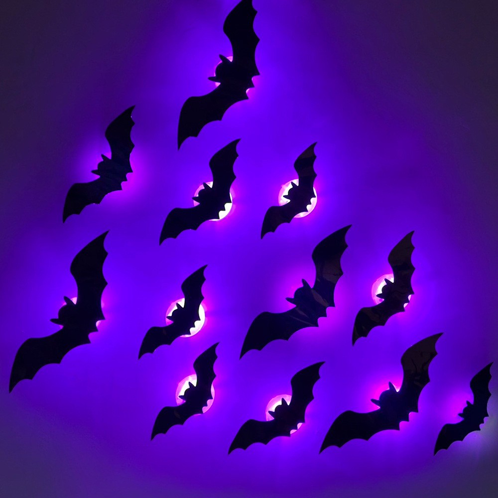 Halloween LED Bat and Spider Decorations - PVC - product details