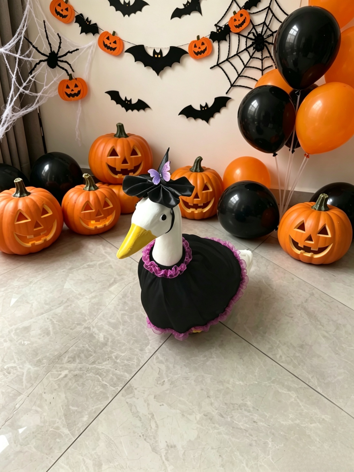 Halloween Porch Goose Costume - Black and Purple - Cloth - product details