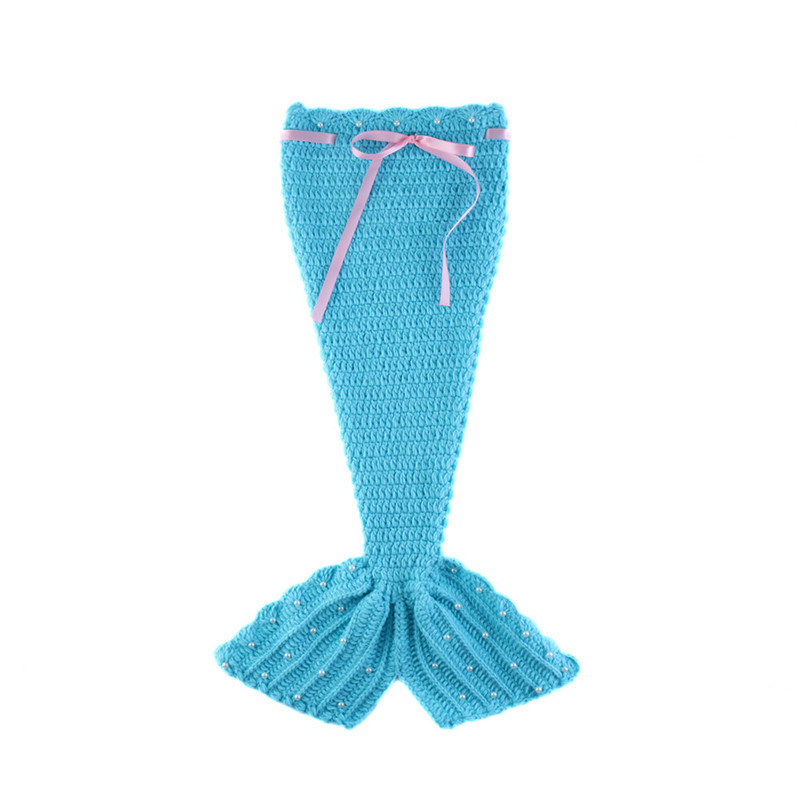Mermaid-inspired knitted baby set