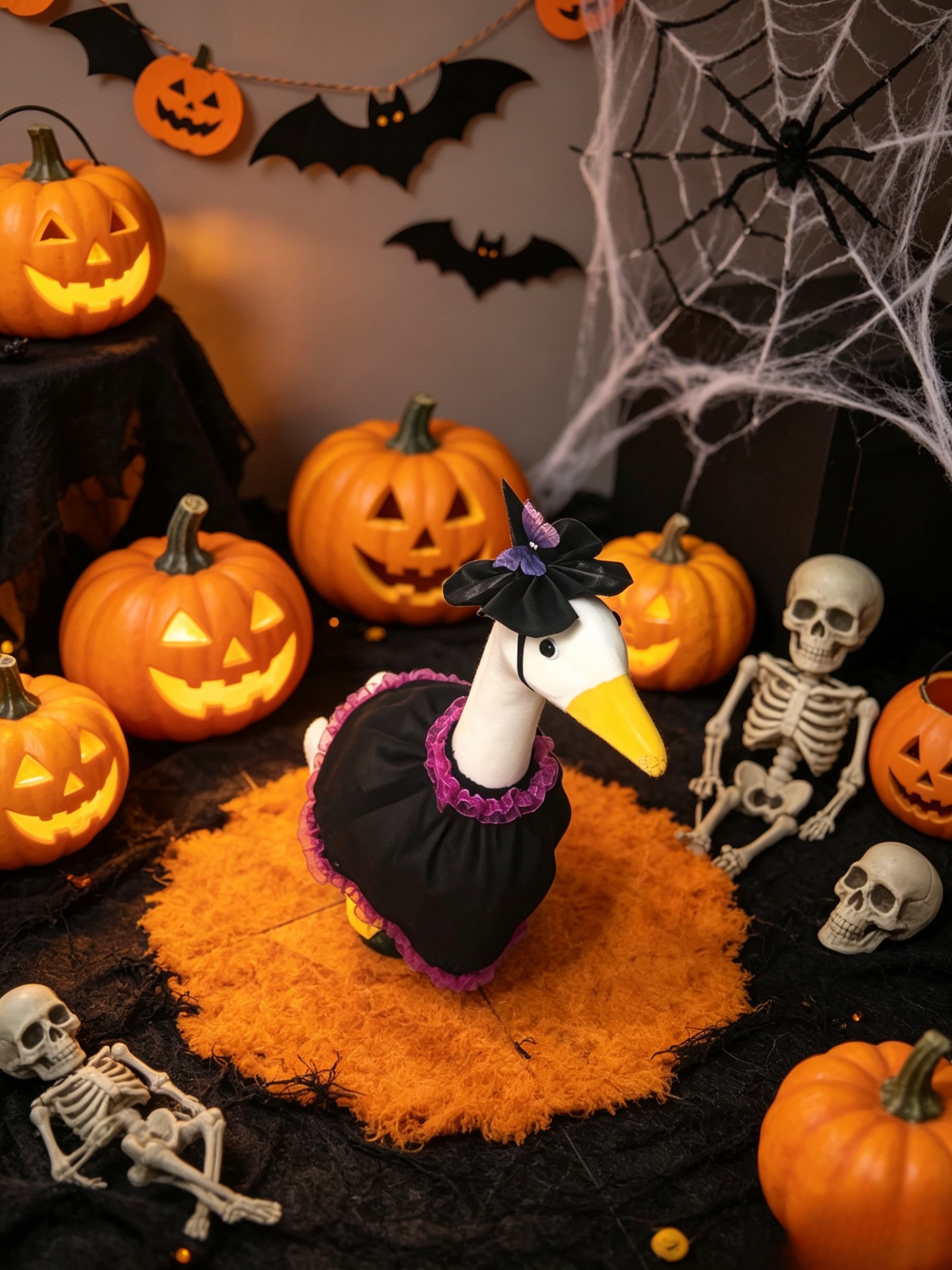 Halloween Porch Goose Costume - Black and Purple - Cloth - product details