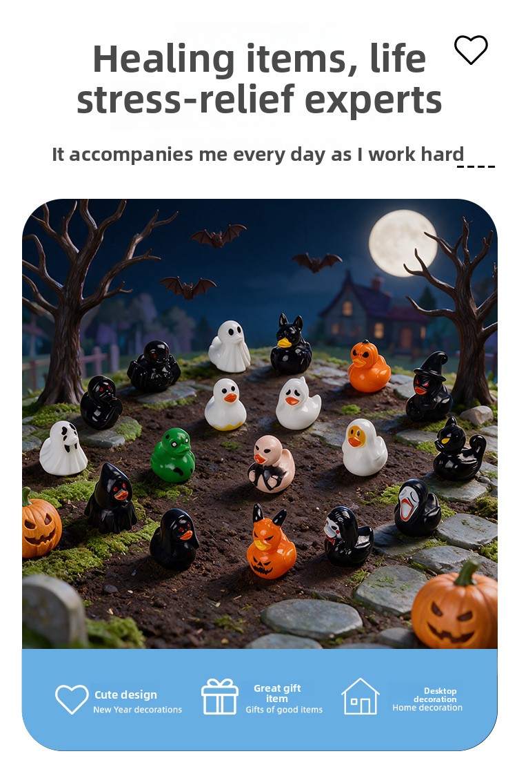 Halloween Resin Duck Ornament - product details