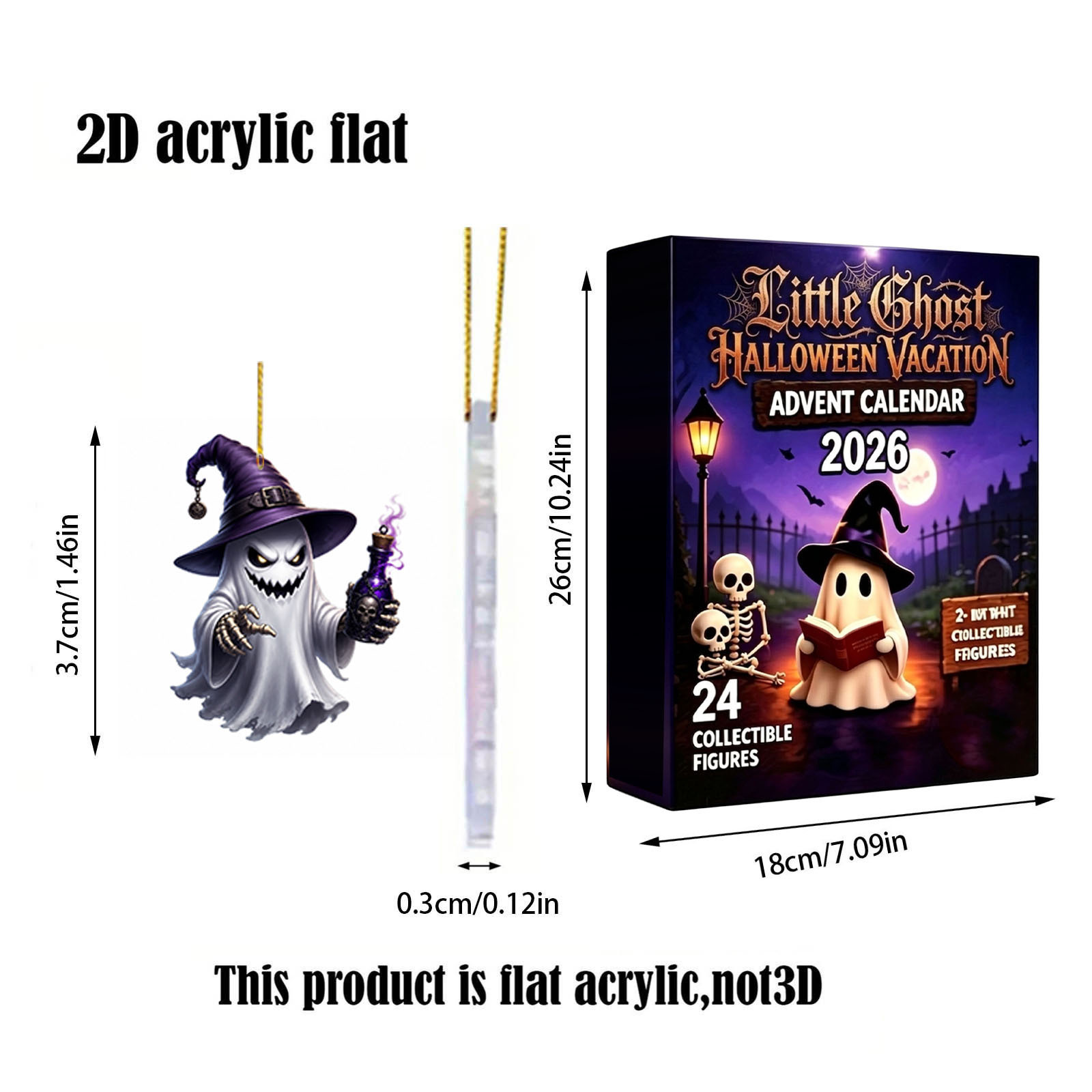 Halloween Ghost Advent Calendar - Acrylic - product details