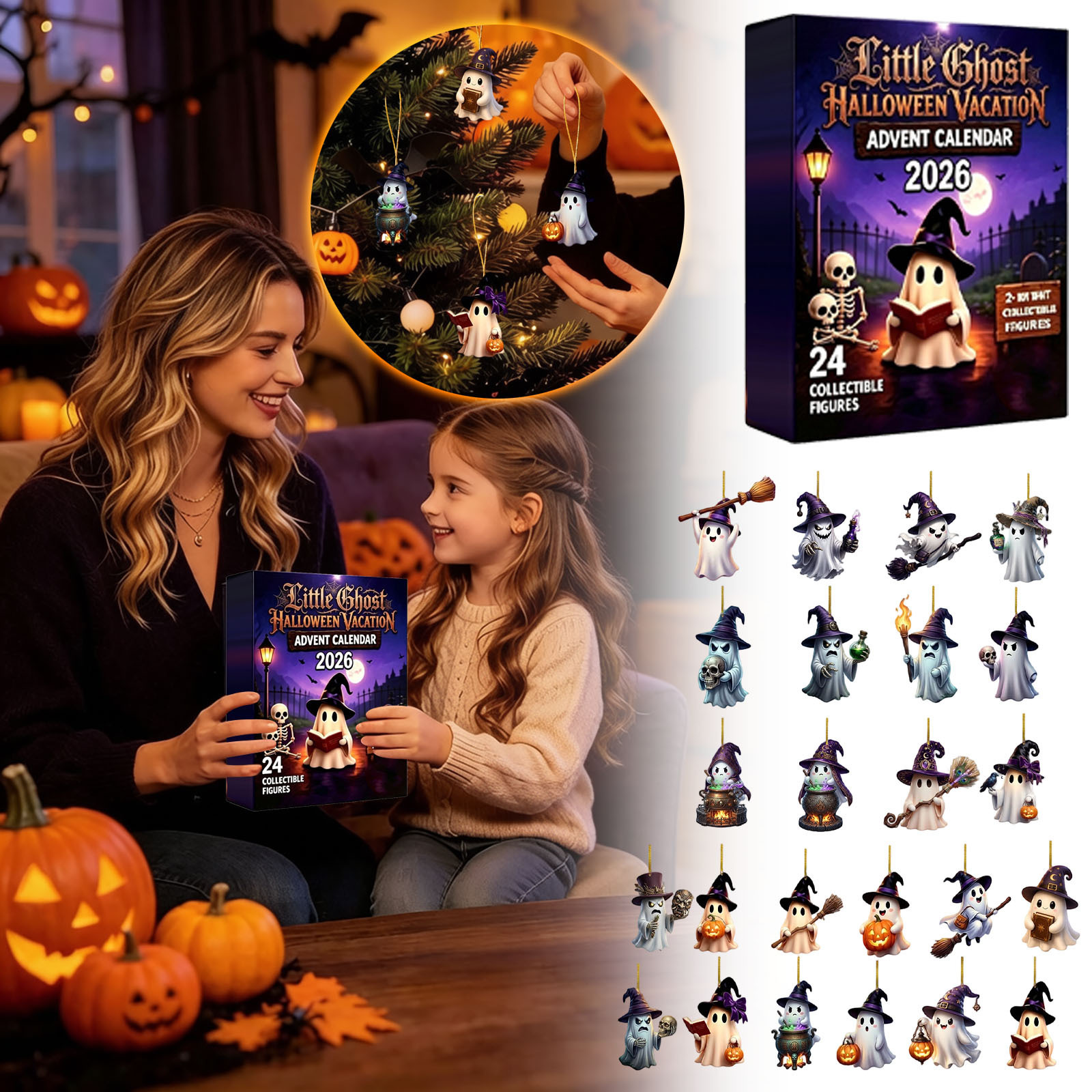Halloween Ghost Advent Calendar - Acrylic - product details