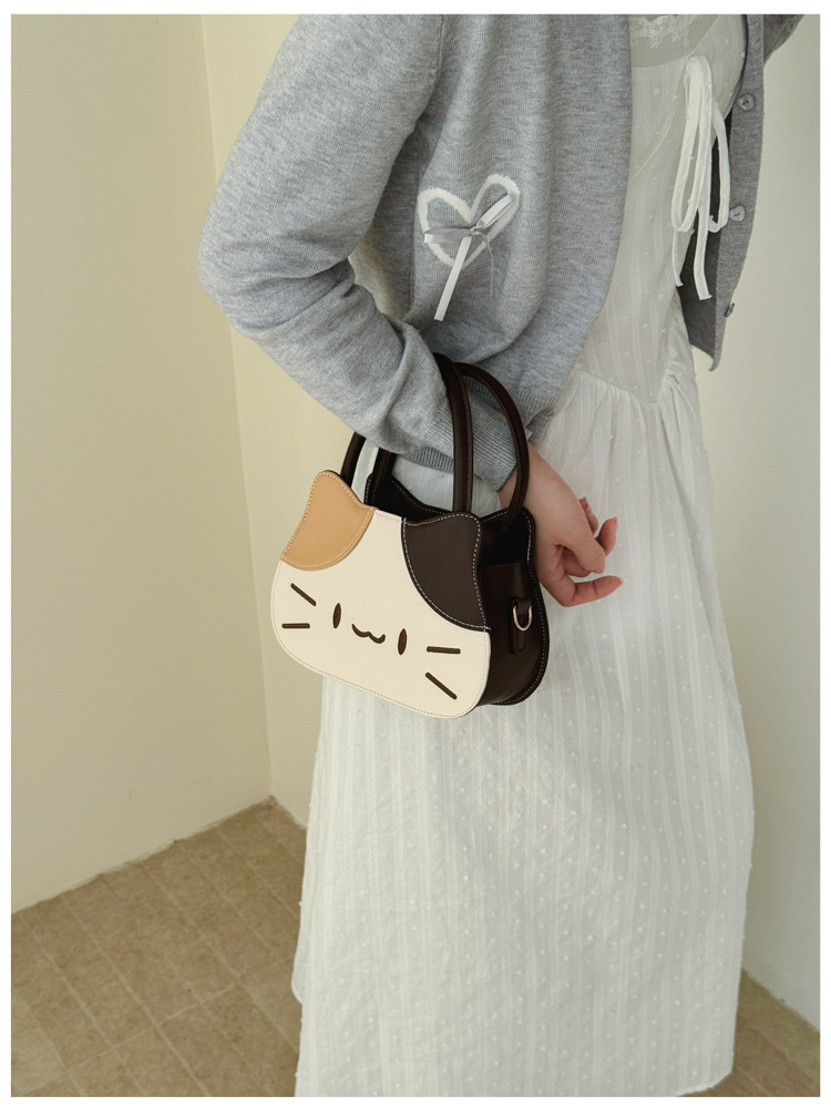 Bolso tote con diseño de gato en marrón | GATOKOOL