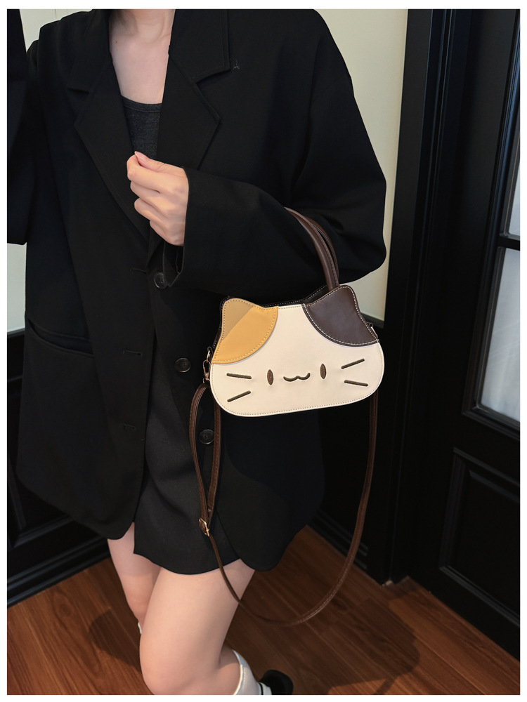 Bolso tote con diseño de gato en marrón | GATOKOOL