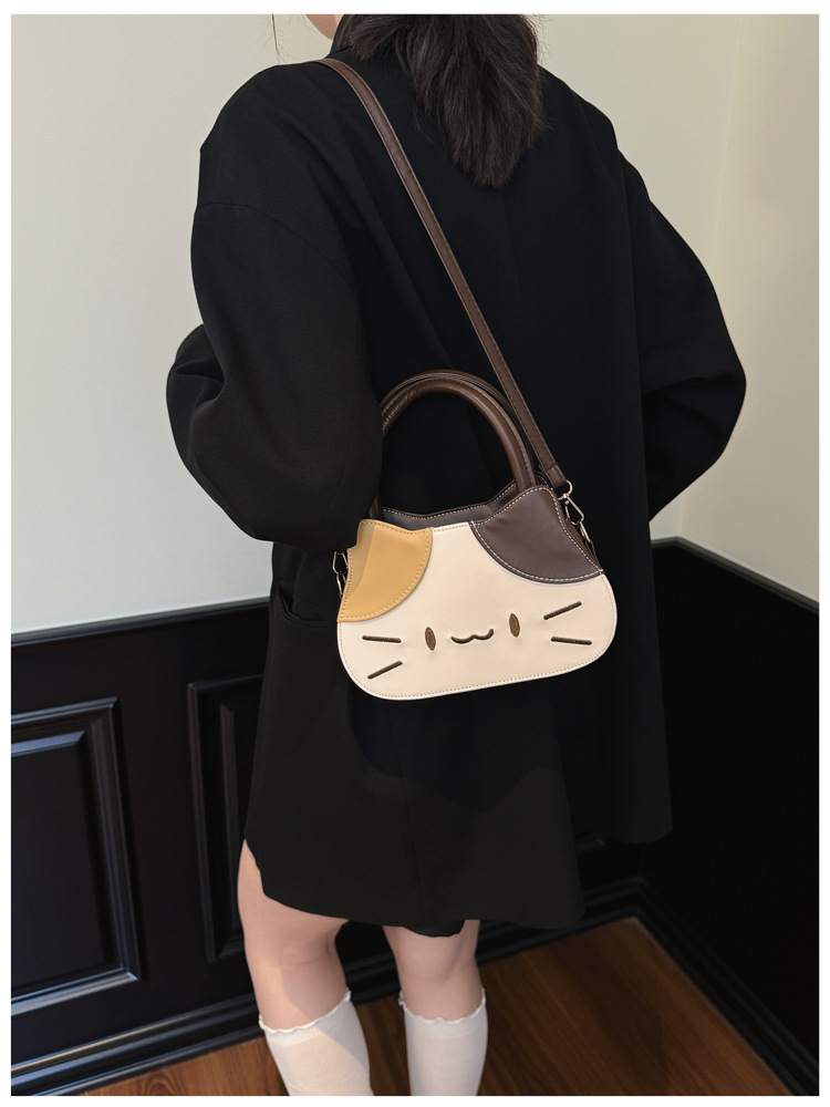 Bolso tote con diseño de gato en marrón | GATOKOOL