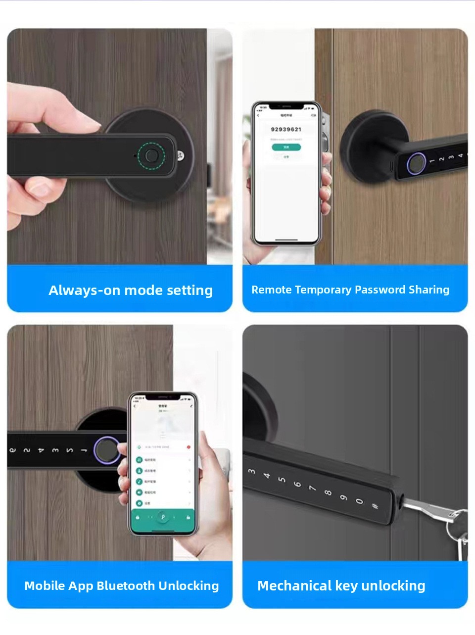 Smart Fingerprint Door Lock with Bluetooth and Key Access - product detail 7