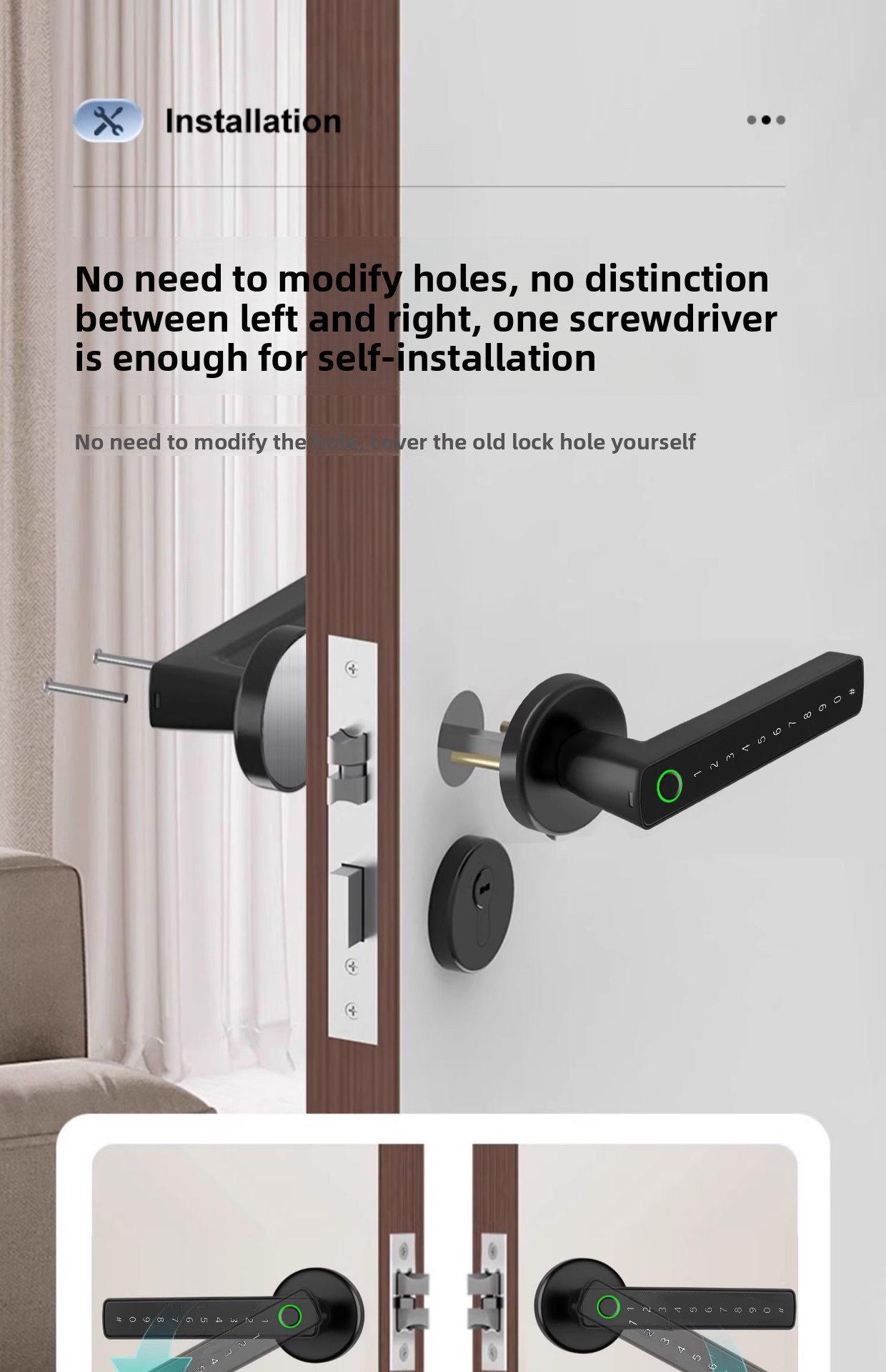 Smart Fingerprint Door Lock with Bluetooth and Key Access - product detail 4