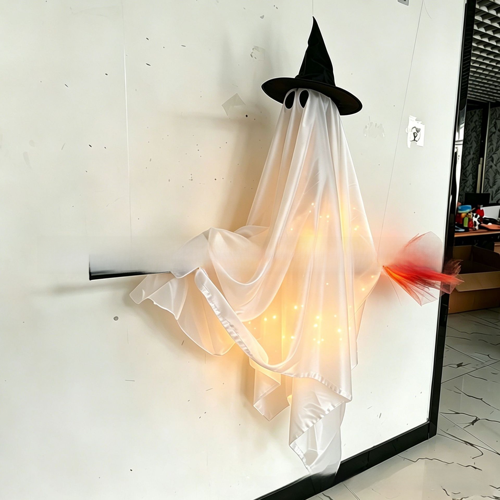 Flying Broom Ghost Halloween Decoration - product details