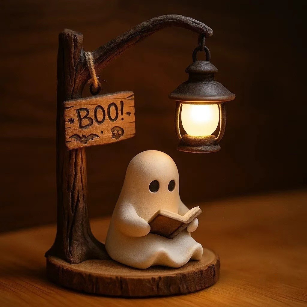 Halloween Reading Ghost Tree LED Lamp - Resin - product details