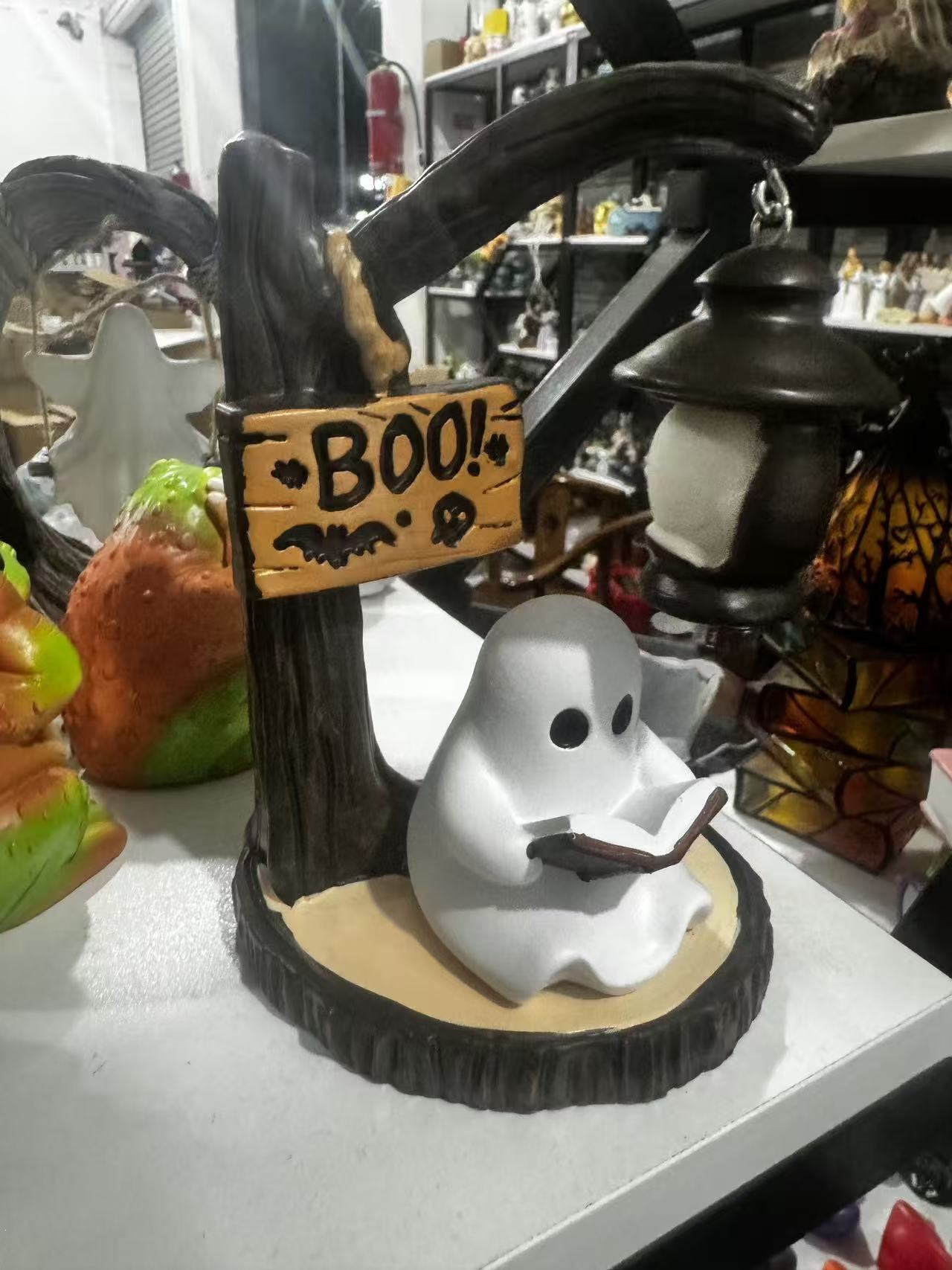 Halloween Reading Ghost Tree LED Lamp - Resin - product details