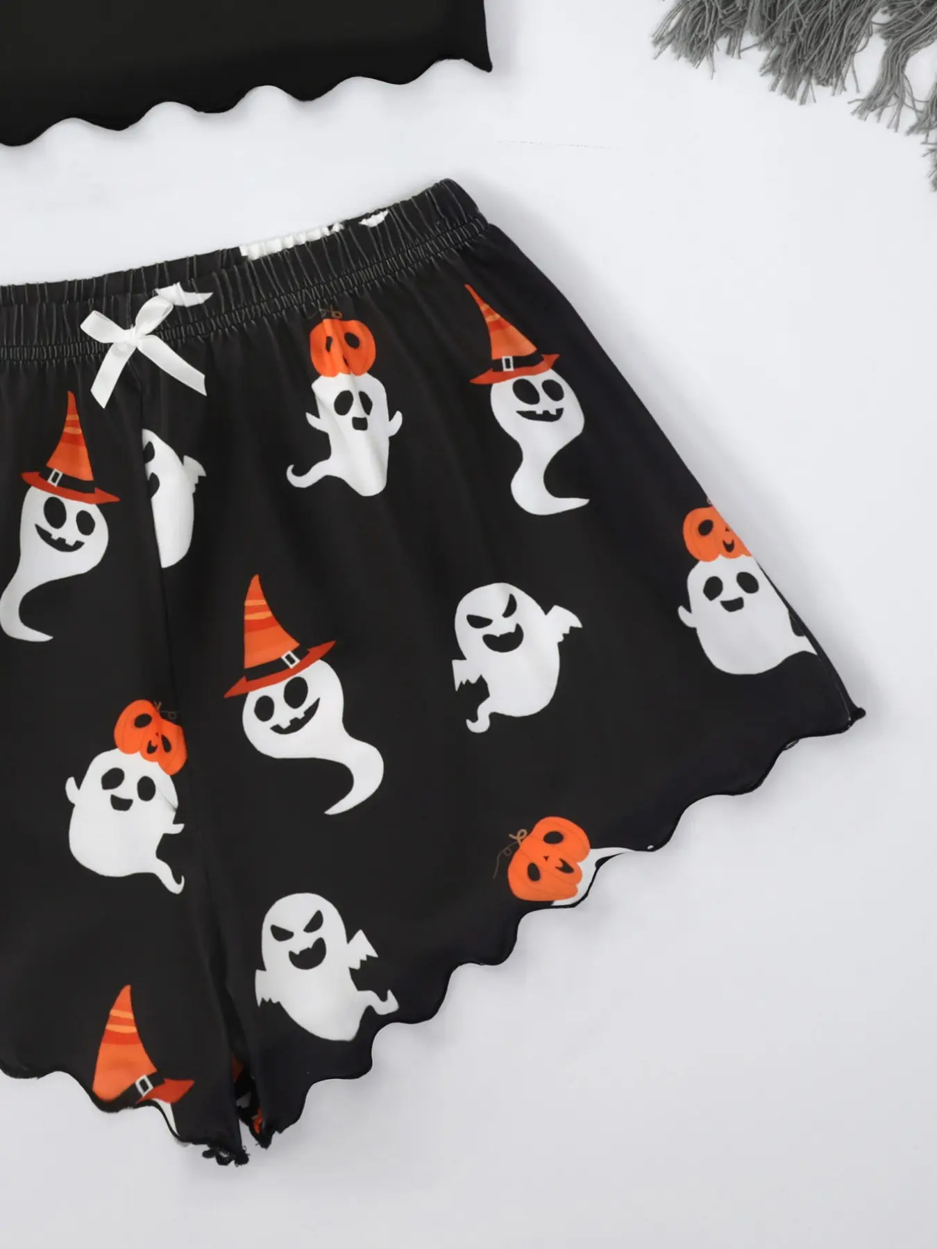 Halloween Pumpkin Print Sleeveless Pajama Set - product details
