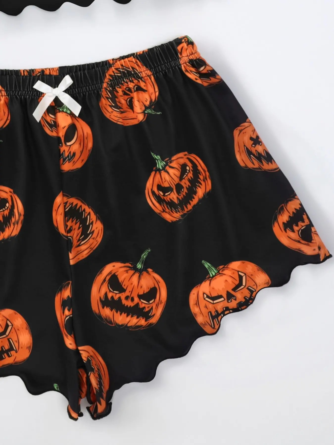 Halloween Pumpkin Print Sleeveless Pajama Set - product details