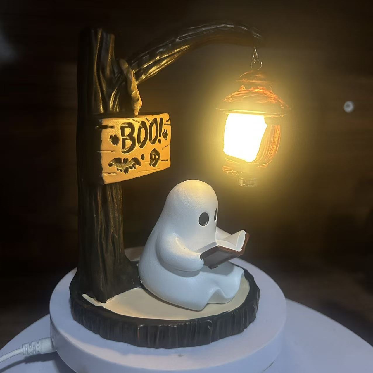 Halloween Reading Ghost Tree LED Lamp - Resin - product details
