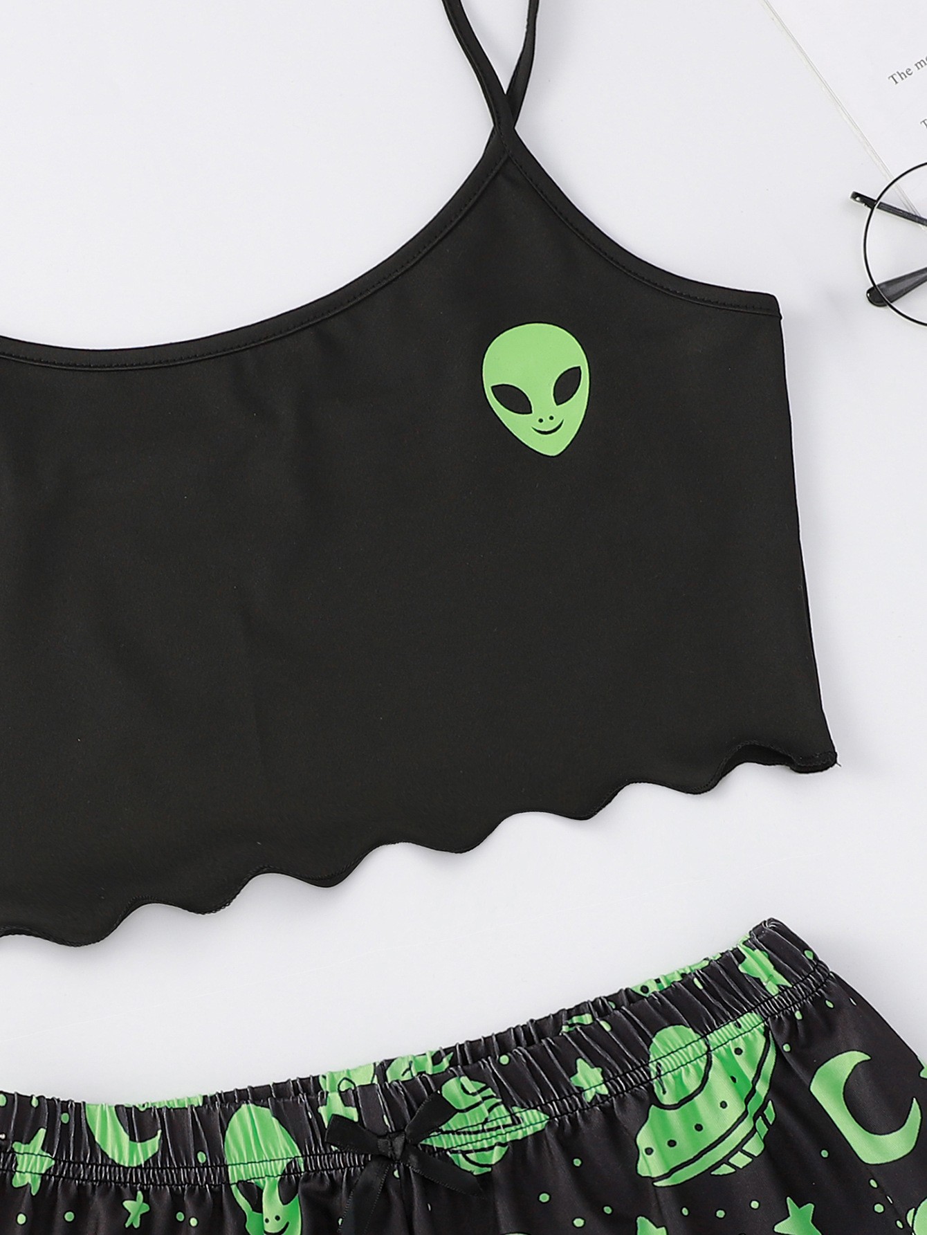 Halloween Pumpkin Print Sleeveless Pajama Set - product details