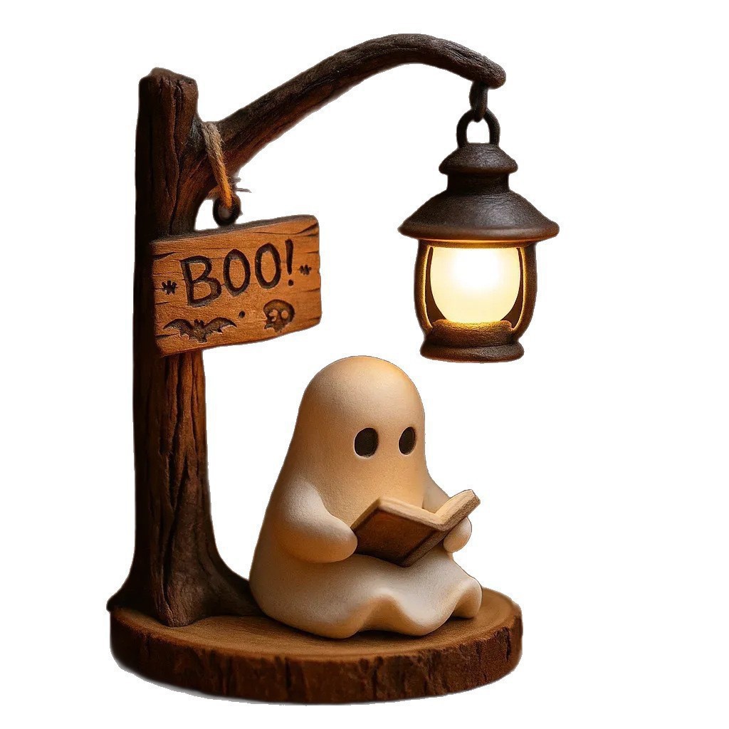 Halloween Reading Ghost Tree LED Lamp - Resin - product details
